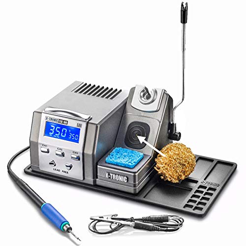 X-Tronic SX-90  Platinum Series  85W Precision Micro Soldering Iron Station  Lead Free  3 Temp Presets  Temp in 4 Seconds  Calibration, Hibernation & C°/F° Functions & 72 °C Temp