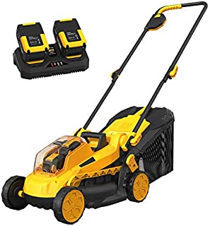 AchiForce Cordless Lawn Mower, 13-Inch 40 V Brushless Lawn Mower, 5 Mowing Heights, 8 Gallon Grass Bag, 2 x 4 Ah Batteries and Charger Included