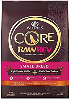 Wellness CORE Rawrev Natural Grain Free Small Breed Dry Dog Food, Original Turkey & Chicken With Freeze Dried Turkey, 10-Pound Bag