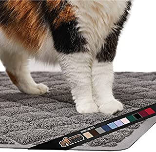 Gorilla Grip Original Premium Durable Cat Litter Mat, 35x23, XL Jumbo, Water Resistant, Traps Litter from Box and Cats, Scatter Control, Soft on Kitty Paws, Easy Clean Cat Mat, Gray