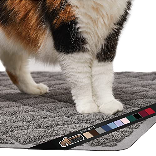 Gorilla Grip Original Premium Durable Cat Litter Mat, 35x23, XL Jumbo, Water Resistant, Traps Litter from Box and Cats, Scatter Control, Soft on Kitty Paws, Easy Clean Cat Mat, Gray