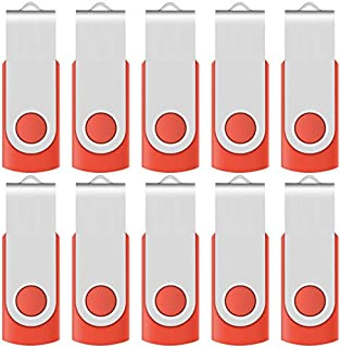 Enfain 8GB x 10 Multi Pack USB 2.0 Thumb Flash Drive Memory Stick Disc Red in a Cardboard Organized Box