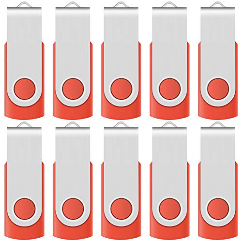 Enfain 8GB x 10 Multi Pack USB 2.0 Thumb Flash Drive Memory Stick Disc Red in a Cardboard Organized Box