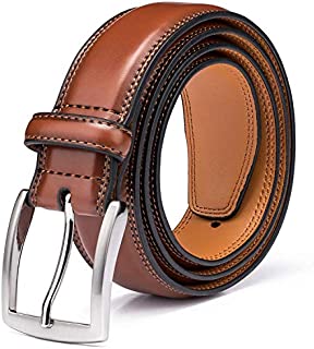 Men's Genuine Leather Dress Belt with Premium Quality - Classic & Fashion Design for Work Business and Casual (esBrown, 32)