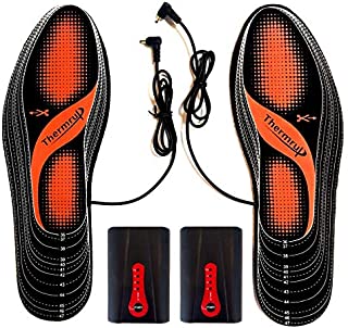 Thermrup Electric Heated Insoles Far Infrared (FIR) Foot Warmers Rechargeable Li-Ion Battery(4 Temperature Settings) Size 4.5-14, High Temperature