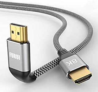 8K HDMI Cable 15ft, FURUI Nylon Braided 2.1 HDMI Cable, CL3 Rated Support Dolby Atmos, 8K@60Hz, 4K@120Hz, Ultra Speed 48Gbps, eARC, HDCP 2.2 & 2.3, Dynamic HDR Compatible with Apple TV, Roku, Xbox