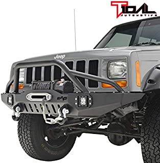 Tidal Off-road Front Bumper with LED Lights Fit for 84-01 Cherokee XJ/Comanche MJ