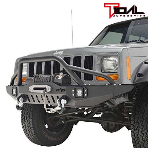 Tidal Off-road Front Bumper with LED Lights Fit for 84-01 Cherokee XJ/Comanche MJ