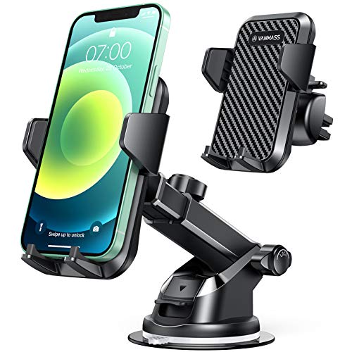 VANMASS Universal Car Phone Mount,Patent & Safety CertsUpgraded Handsfree Stand, Dash Windshield Air Vent Phone Holder for Car, Compatible iPhone 11 Pro Xs Max XR X 8 7 6, Galaxy s20 Note 10 9 Plus