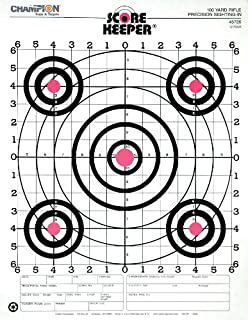 Champion Range and Target Score Keeper Fluorescent Orange Bull 100-yard Sight-in Rifle Target (Pack of 12) (45726)