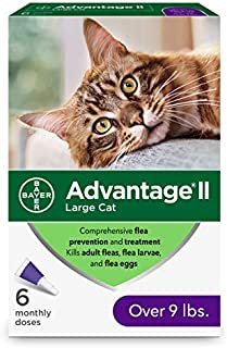 Advantage II 6-Dose Large Cat Flea Prevention, Flea Prevention for Cats, Over 9 Pounds