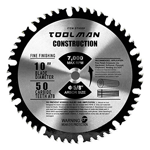 Toolman Premium Multifunctional Carbide-Tipped Circular Saw Blade Universal Fit 10