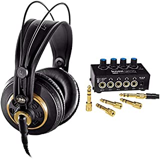 AKG K240 Studio Semi-Open Over-Ear Professional Studio Headphones with Knox Gear Headphone Amplifier