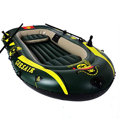 Freedom-Market 2-4 Person Inflatable Boat Thickened Hovercraft Wear-Resisting Kayak Assault Rubber Boats Dinghies for Fishing and Other Entertainment (2 Adults + 1 Kid)