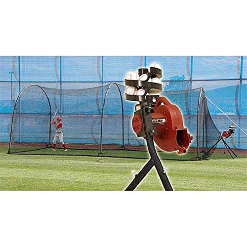 BaseHit & Xtender 24 System  Real Ball Pitching Machine & 24 x 12 x 12 Home Batting Cage Combo