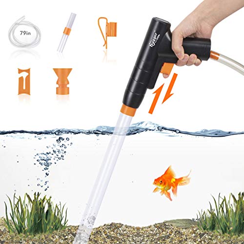 Aquarium Gravel Cleaner, New Quick Water Changer with Air-Pressing Button Fish Tank Sand Cleaner Kit Aquarium Siphon Vacuum Cleaner with Water Hose Controller Clamp