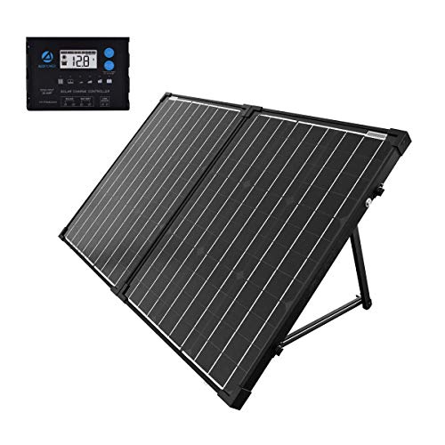 ACOPOWER Portable Solar Panel Kit 100W, Foldable 2X 50W Mono Suitcase, ProteusX Waterproof 20A LCD Charge Controller for Both Generator and 12V Battery for RV & Marine (New Launched)