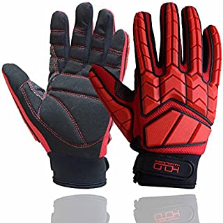 Anti Vibration Gloves, SBR Padding, TPR Protector Impact Gloves, Men Mechanic Work Gloves (Medium)