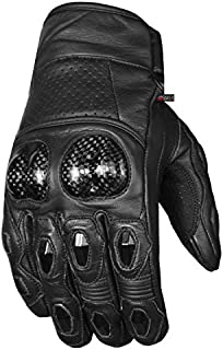 Men's Premium Leather Motorcycle Cruising Street Palm Sliders Biker Gloves L