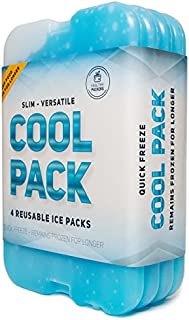 Ice Pack for Lunch Box - Freezer Packs - Original Cool Pack | Slim & Long-Lasting Ice Packs for your Lunch or Cooler Bag (Set of 4)