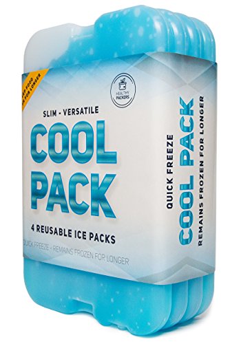 Ice Pack for Lunch Box - Freezer Packs - Original Cool Pack | Slim & Long-Lasting Ice Packs for your Lunch or Cooler Bag (Set of 4)