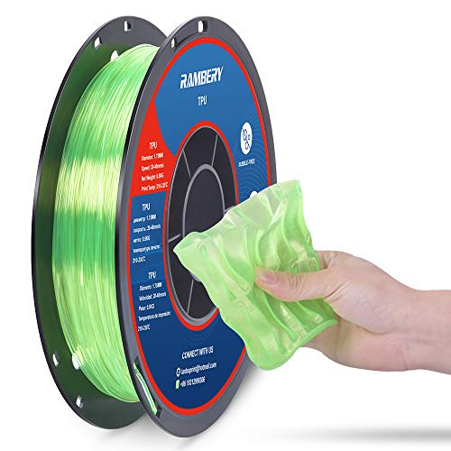 TPU Filament 1.75mm Flexible TPU 3D Printer Filament Dimensional Accuracy +/- 0.03 mm, 0.5kg Spool, 1.75 mm (Green)