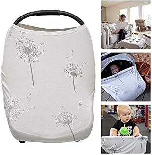 6 in 1 Car Seat Canopy Nursing Cover for Breastfeeding Baby Boys & Girl Infant Stroller (Dandelion)