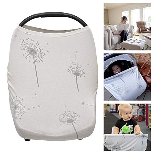 6 in 1 Car Seat Canopy Nursing Cover for Breastfeeding Baby Boys & Girl Infant Stroller (Dandelion)