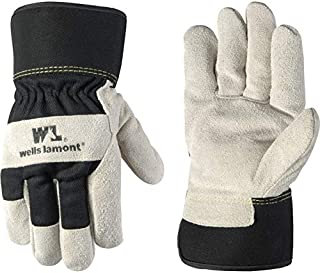 Wells Lamont Men's Heavy Duty Leather Palm Winter Work Gloves with Safety Cuff (Wells Lamont 5130XL), Black