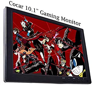 10.1 inch Gaming Monitor Cocar HD TFT 1280x800 IPS LED Screen for NES SNES PS3 PS4 Xbox PC Nintendo Switch Car Backup System DC 12V MP5 Media Player Built-in Speaker HDMI VGA AV USB Video Input