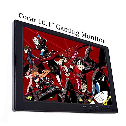 10.1 inch Gaming Monitor Cocar HD TFT 1280x800 IPS LED Screen for NES SNES PS3 PS4 Xbox PC Nintendo Switch Car Backup System DC 12V MP5 Media Player Built-in Speaker HDMI VGA AV USB Video Input