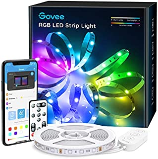 Govee 16.4ft Color Changing LED Strip Lights, Bluetooth LED Lights with App Control, Remote, Control Box, 64 Scenes and Music Sync Lights for Bedroom, Room, Kitchen, Party