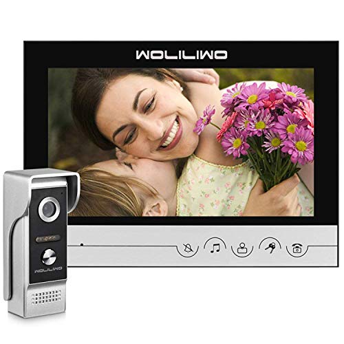 Video Door Phone,Wired Video Doorbell Kit,9 Inches Monitor and Metal Camera Video Intercom System for Home Office Apartment(Need Connection Line)