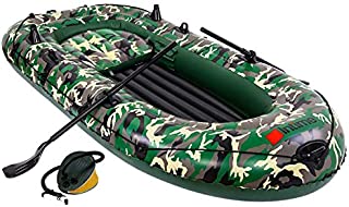 SOARRUCY Inflatable Canoe Kayak - 3 Person Raft Kayak Portable Fishing Boat Inflatable Kayak for Adults and Kids Blow Up Sport Kayak Canoe Boat with Air Pump Pair of Oars and Rope