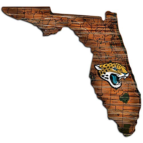 Fan Creations NFL Jacksonville Jaguars Unisex Jacksonville Jaguars Mini Roadmap State Sign, Team Color, 12 inch
