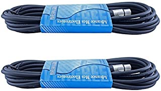 MCSproaudio 2 Pack 25 Ft Male to Female XLR Shielded Balanced Cables for Powered Speakers