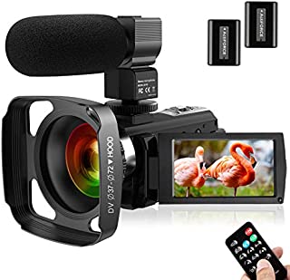 Ultra HD Video Camera Camcorder with Microphone 1080P 30FPS 24MP Vlogging Digital Camera with Lens Hood 3.0 Inch Screen 16X Digital Zoom Camcorder Recorder YouTube Webcam Camera for Live Streaming