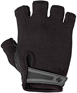 Harbinger Power Non-Wristwrap Weightlifting Gloves with StretchBack Mesh and Leather Palm (Pair), Black, Large, Large (Fits 8 - 8.5 Inches)