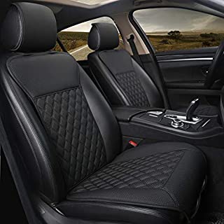 Black Panther 1 Pair Car Seat Covers, Luxury Car Seat Protectors, Universal Anti-Slip Driver Seat Cover with Backrest,Diamond Pattern (Black)