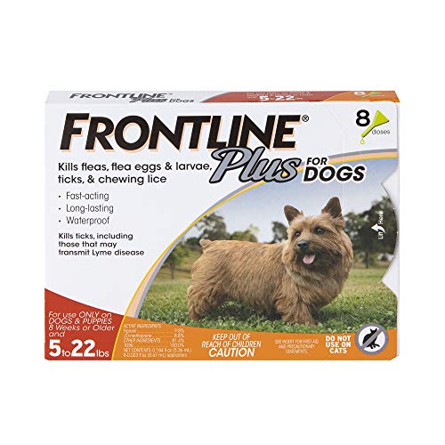 FRONTLINE Plus Flea and Tick Treatment for Dogs (Small Dog, 5-22 Pounds, 8 Doses)