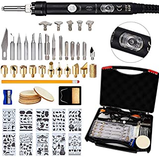 52 PCS Wood Burning Kit, Wood Burning Tool with Adjustable Temperature 150~450 ,Professional Wood Burning Pen for DIY/Embossing/Carving/Soldering Tips,Suitable for Beginners,Adults,Kids