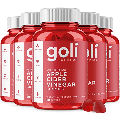 Apple Cider Vinegar Gummy Vitamins by Goli Nutrition - Immunity, Detox & Weight (5 Pack, 300 Count, with The Mother, Gluten-Free, Vegan, Vitamin B9, B12, Beetroot, Pomegranate)