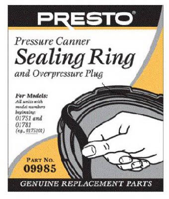 09985 Pressure Canner Sealing Ring with Automatic Air Vent - Quantity 6