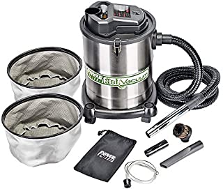 PowerSmith PAVC102 10 Amp 4 Gallon All-In-One Ash and Shop Vacuum/Blower with 10' Hose, Wheeled Base, Crevice Tool, Brush Nozzle, Pellet Stove Hose, 16' Power Cord, 1 1/4