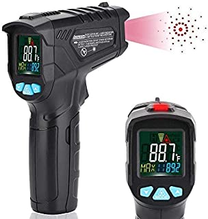 Infrared Thermometer Non-Contact Digital Laser IR Temperature Gun for Kitchen Meat Food Cooking BBQ Automotive Industrial Thermostat with Flashlight HD Backlight LCD Temp Display