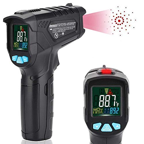 Infrared Thermometer Non-Contact Digital Laser IR Temperature Gun for Kitchen Meat Food Cooking BBQ Automotive Industrial Thermostat with Flashlight HD Backlight LCD Temp Display