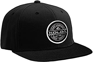 Joe's USA Koloa Surf Thruster Patch Logo Solid Snapback Hat-Black/w