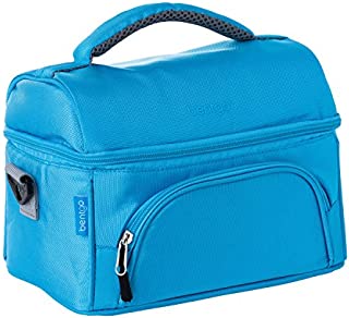 Bentgo Deluxe Lunch Bag (Blue) - Insulated Lunch Tote for Work and School with Top and Main Compartments, 2-Way Zipper, Adjustable Strap, and Front Pocket - Fits All Bentgo and Other Lunch Boxes