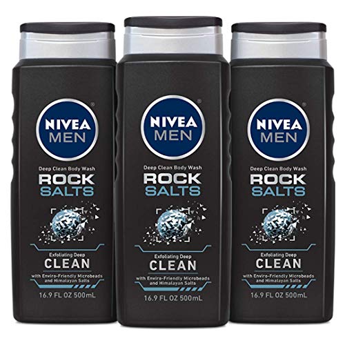 NIVEA Men Deep Rock Salts Body Wash - Exfoliating Deep Clean with Himalayan Salt - 16.9 fl. Oz. Bottle (Pack of 3)