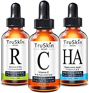 TruSkin Age Defying 3-Pack Bundle with Vitamin C Serum, Retinol Serum and Hyaluronic Acid